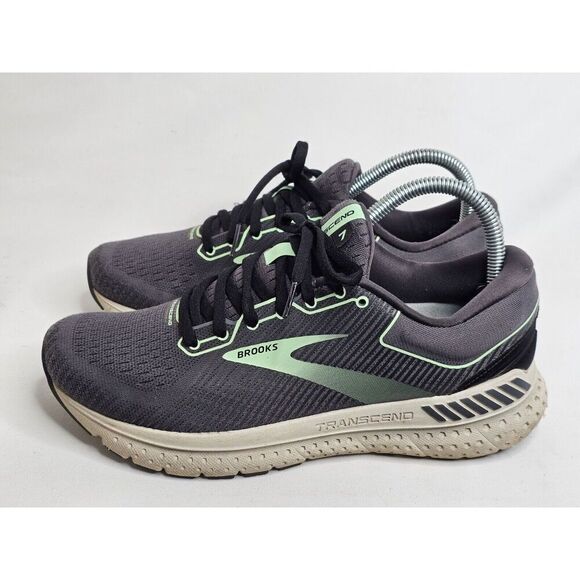 Brooks Womens Transcend 7 Athletic Running Shoes Gray Mint Green Size 8.5 - Picture 1 of 7